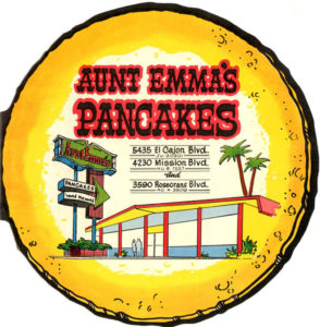 A photo of the menu from Aunt Emma's Pancakes, which played a role in the beginning of the Earl B. Gilliam Bar Association